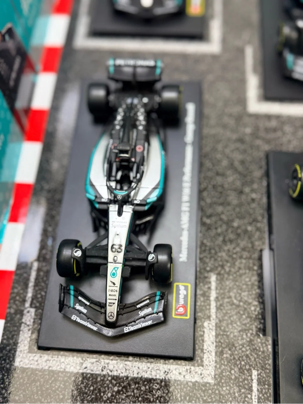 Mercedes AMG Petronas Black and Teal George Russell Diecast F1 Car